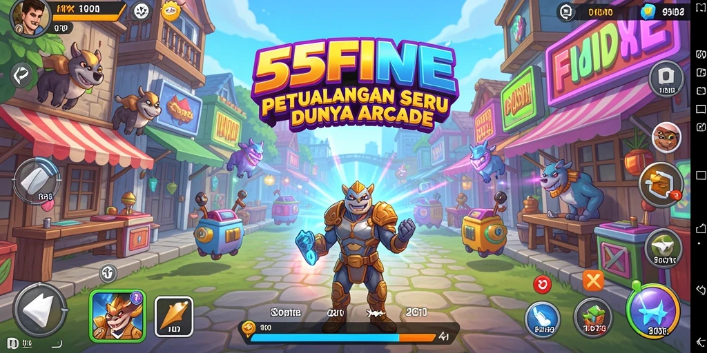 Screenshot 55FIVE menampilkan gameplay arcade yang seru dan menantang.