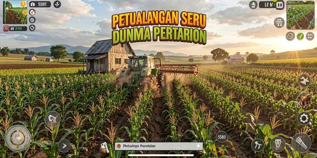 Tampilan gameplay yang menarik dan penuh warna di 55RT.
