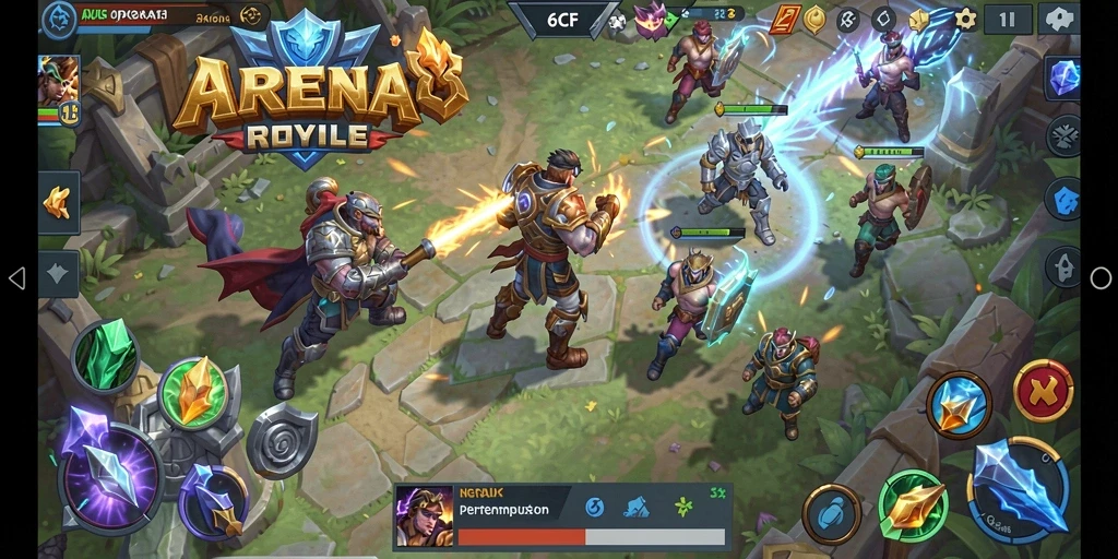 Gameplay intens 6CF dengan pertempuran seru di arena.