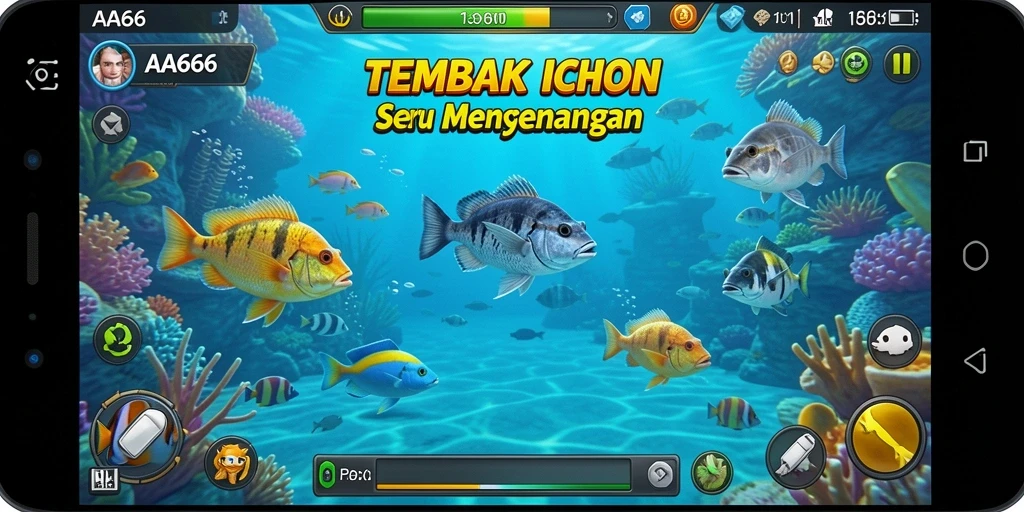 Tampilan gameplay yang seru dalam Tembak Ikan AA666.