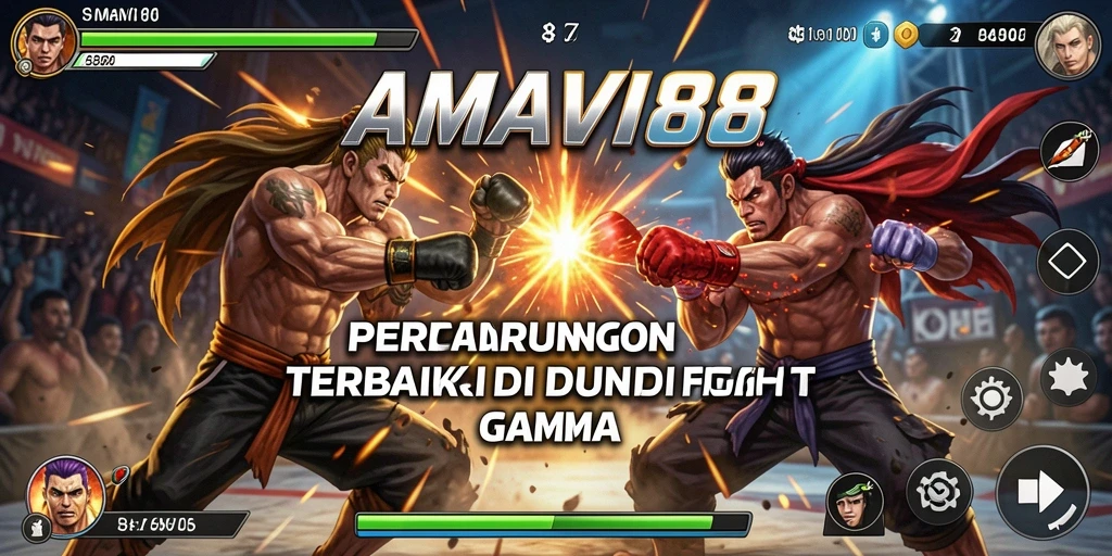 Screenshot gameplay AMAVI88 dengan pertarungan mendebarkan.