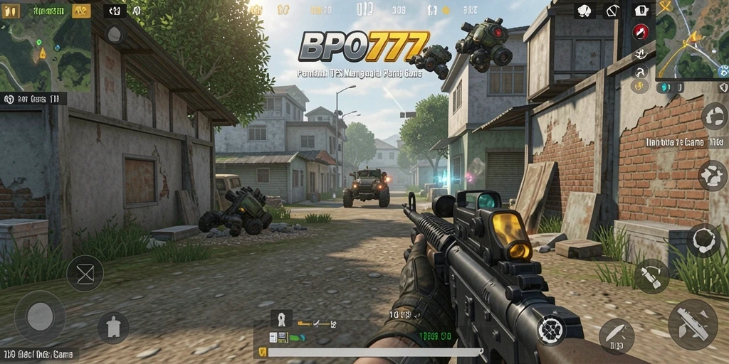 Tampilan gameplay seru dalam BPO777 yang menampilkan aksi TPS.
