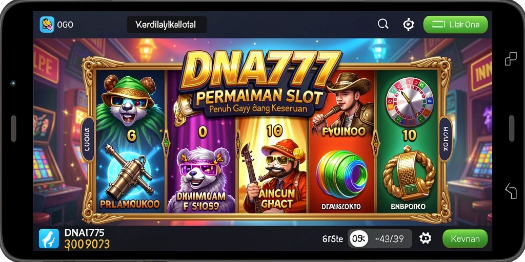 Screenshot gameplay DNA777 dengan gulungan Slot yang dinamis.
