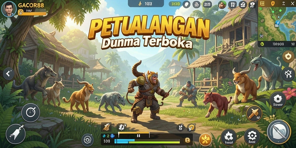 Tampilan utama GACOR88 dengan gameplay dunia terbuka yang menarik.