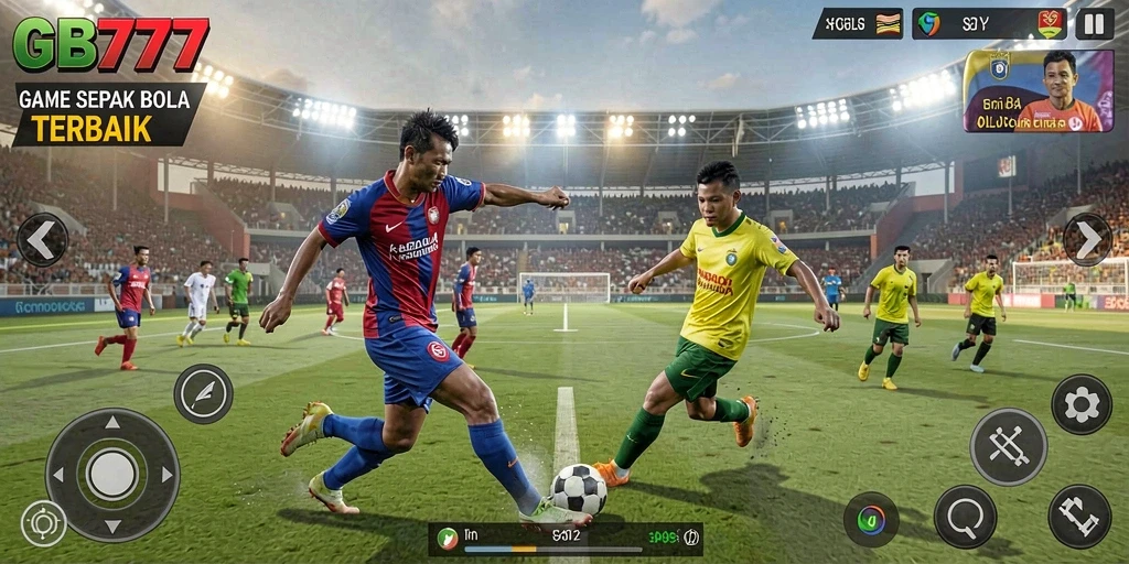 Tampilan gameplay seru dalam GB777 dengan tim favorit Anda.