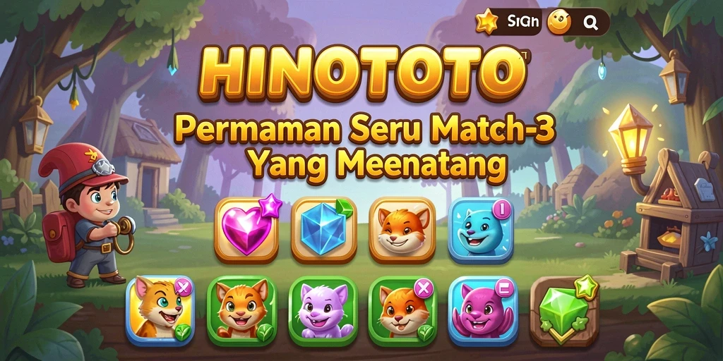Tampilan seru gameplay HINOTOTO dalam genre Match-3 yang menantang.
