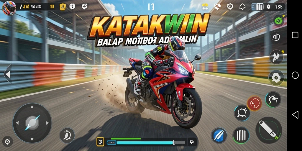 Gameplay menegangkan dalam balap motor di KATAKWIN.