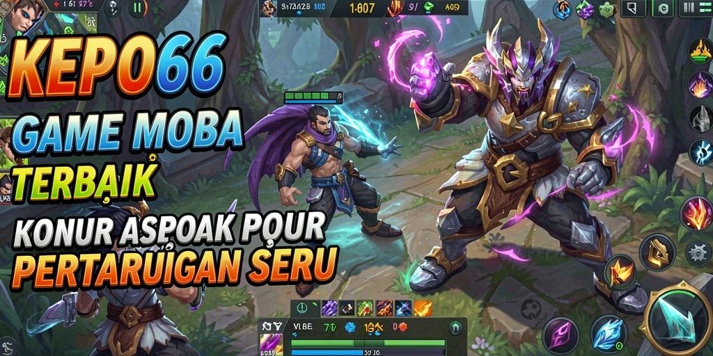 Screenshot menunjukkan pertarungan seru dalam game MOBA KEPO66.