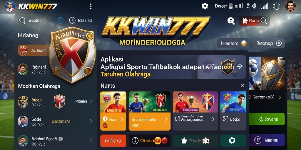 Screenshot utama menampilkan antarmuka KKWIN777 dengan pilihan taruhan olahraga.