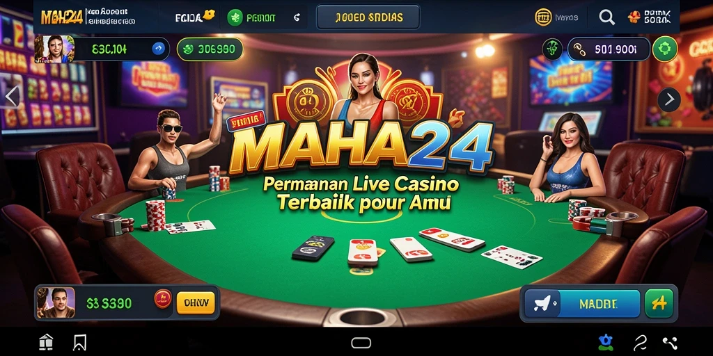 Gameplay Live Casino MAHA24 dengan dealer langsung yang interaktif.