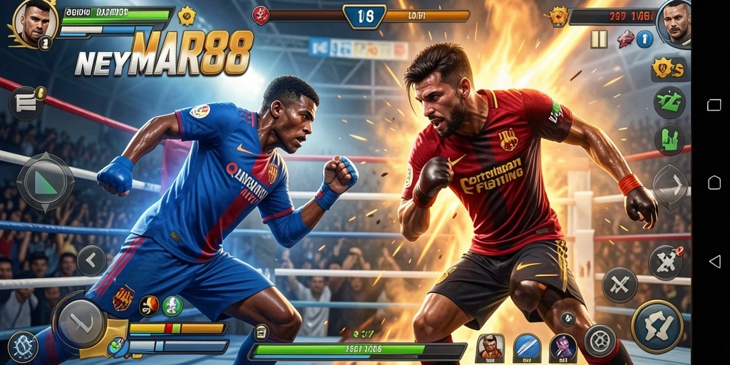 Tampilan pertarungan epik dalam gameplay NEYMAR88 yang menegangkan.