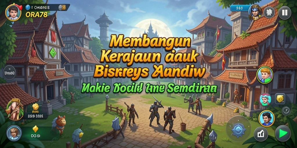 Tampilan gameplay ORA78 yang mendebarkan dalam membangun kerajaan bisnis.