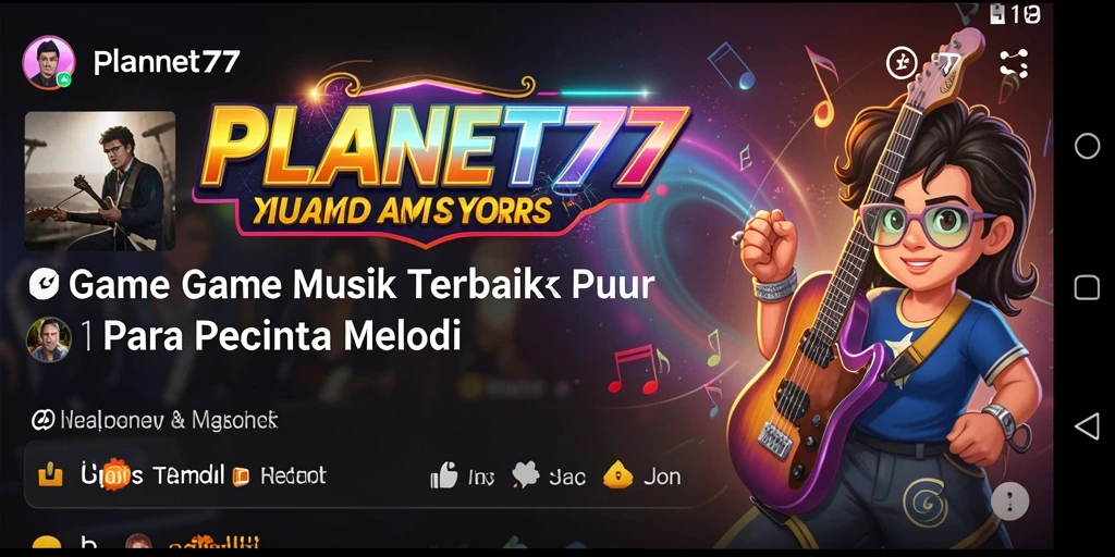 Tampilan gameplay yang menarik saat bermain musik di PLANET77.