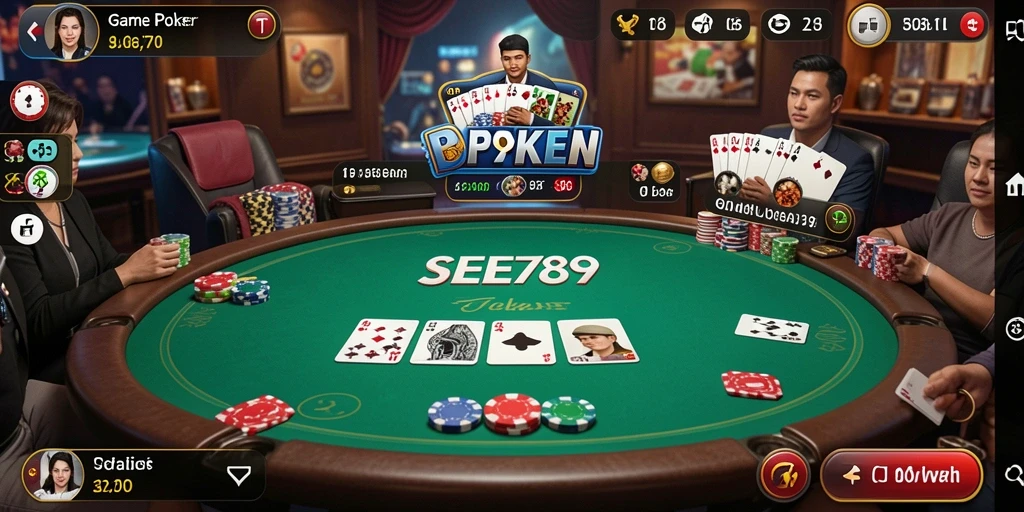 Tampilan menarik dari gameplay Poker di SEE789 yang menghadirkan keseruan.