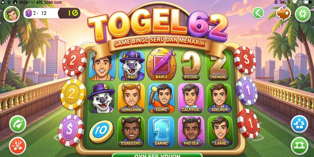 Screenshot gameplay TOGEL62 menampilkan aksi seru dari permainan Bingo.