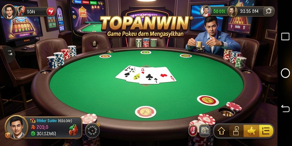 Gameplay menarik dalam aplikasi TOPANWIN menampilkan pengalaman Poker yang memukau.