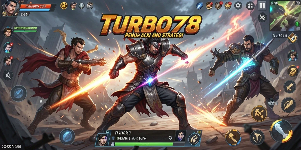Screenshot utama TURBO78 menampilkan aksi pertarungan yang mendebarkan.