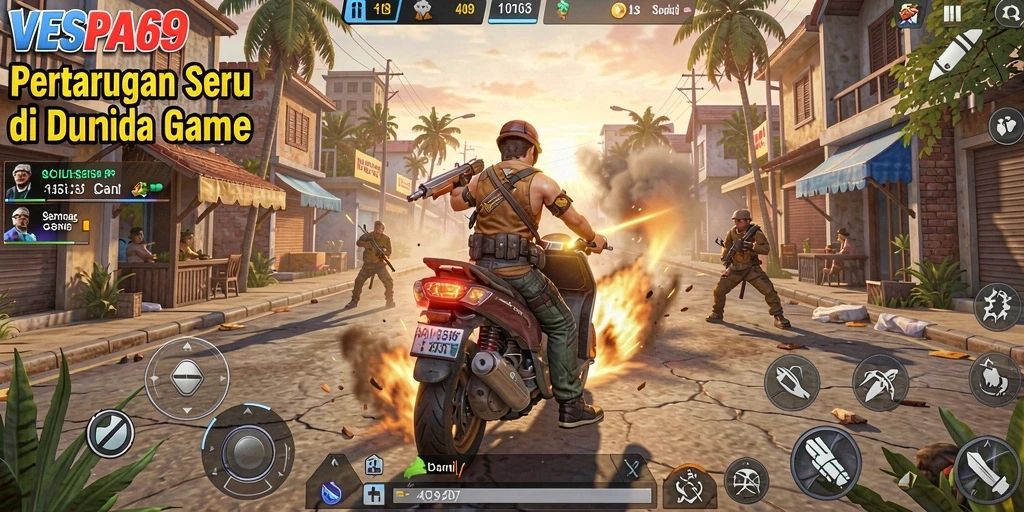 Tangkapan layar VESPA69 menampilkan aksi pertarungan yang mendebarkan.
