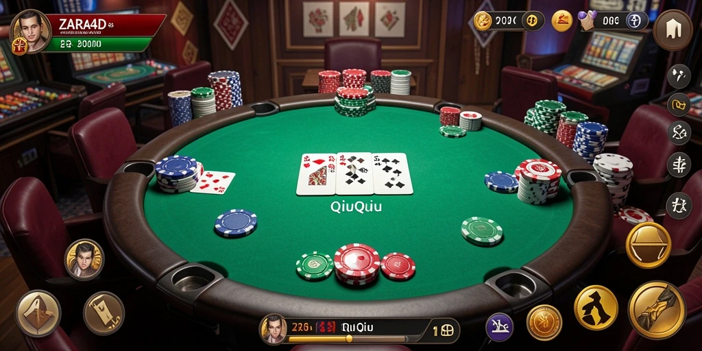 Tampilan gameplay seru dari ZARA4D dalam aksi QiuQiu.